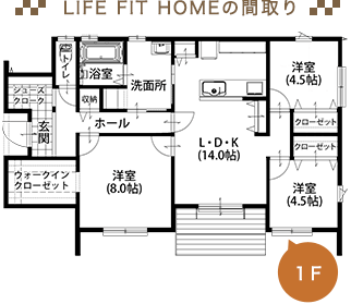 LIFE FIT HOME平屋の間取り